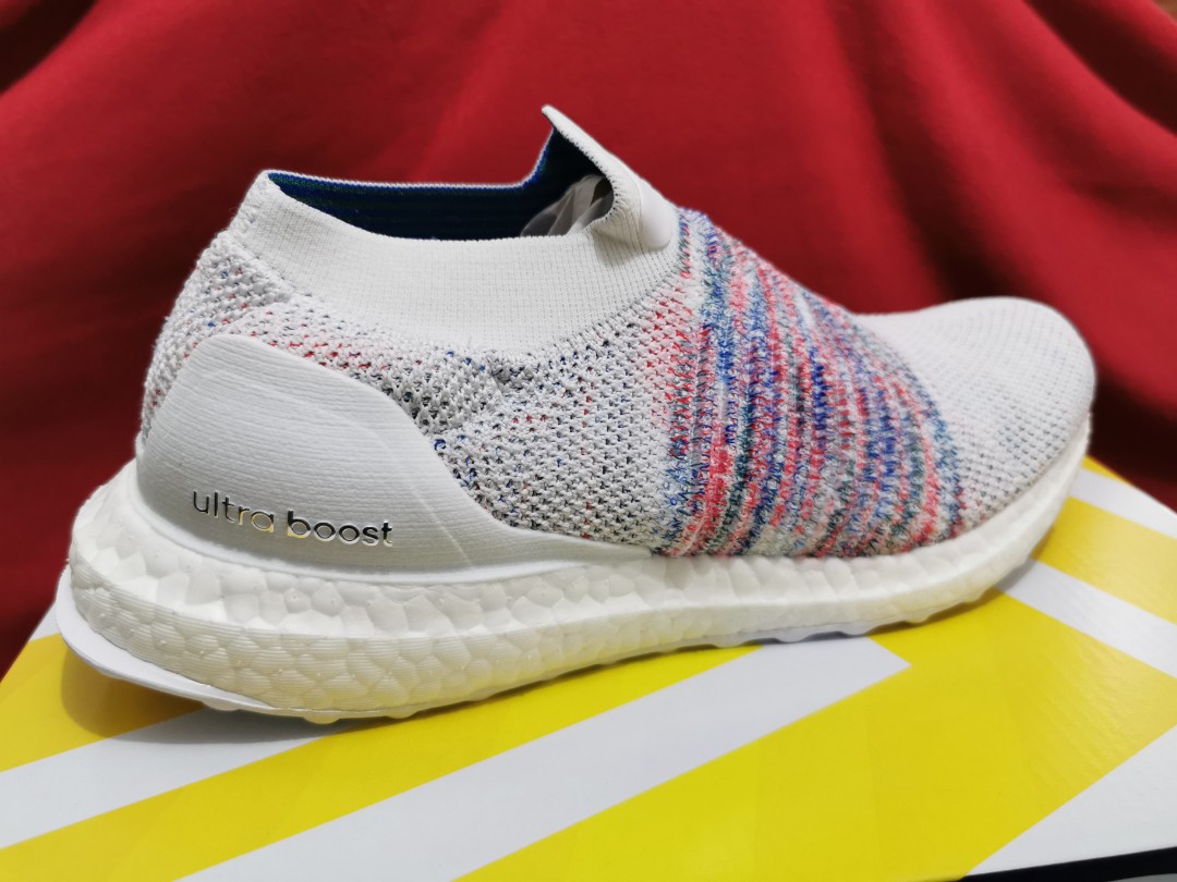 ultra boost laceless white red