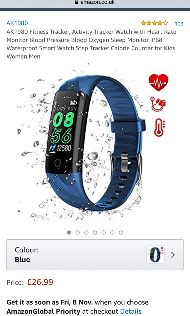 AK1980 sport bracelet fitness tracker, Luxury, Watches on Carousell