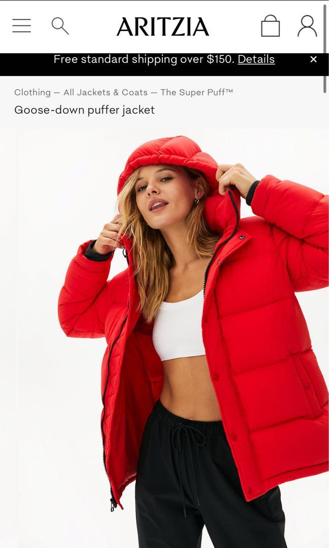 Aritzia Super Puff (Category: Clothes) located in Brampton. Submitted by danichin16 (Listing ID 260413081, Image 2). Description: Gently used red super puff in XXS.