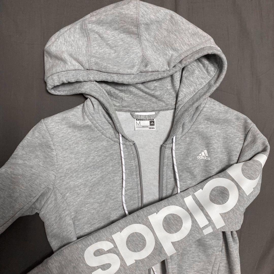 adidas zip up hoodie womens grey