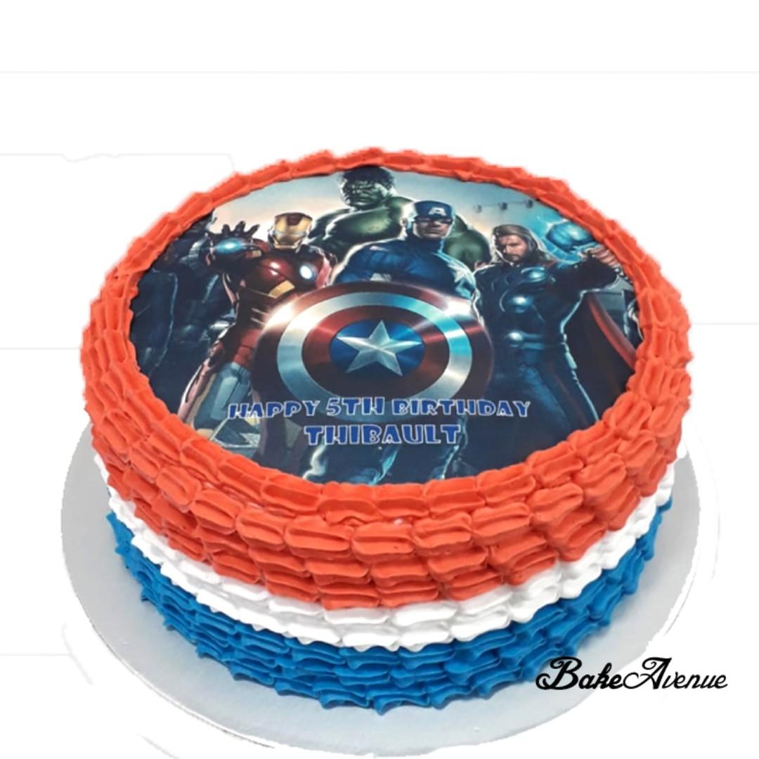 Avengers Captain America Icing Image Ombre Cake Food Drinks Baked Goods On Carousell