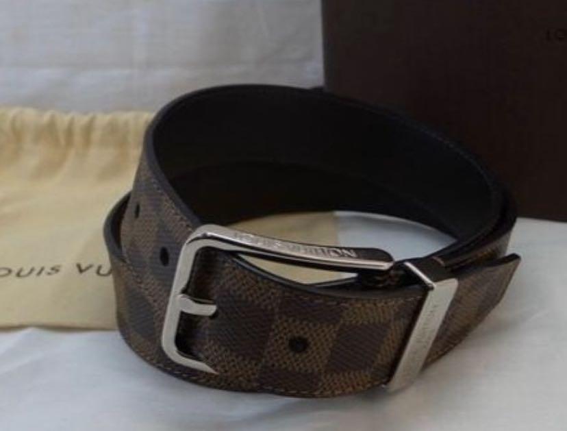 LV Louis Vuitton Belt Initiales Damier Graphite Black Grey, Men's Fashion,  Watches & Accessories, Belts on Carousell