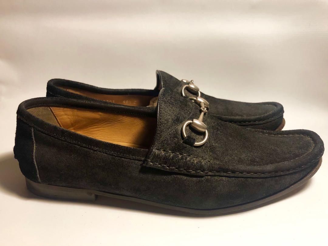 Black suede gucci loafers clearance