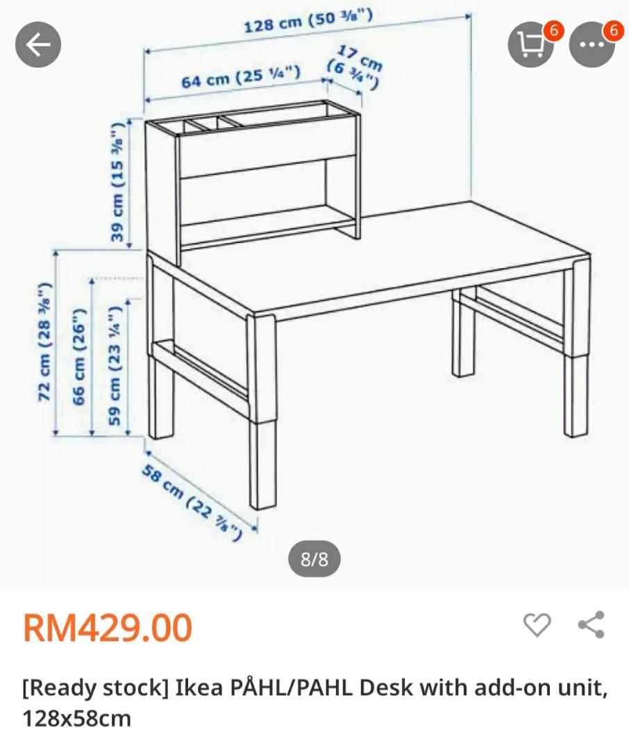IKEA Pahl children study desk and chair in white and green, Furniture