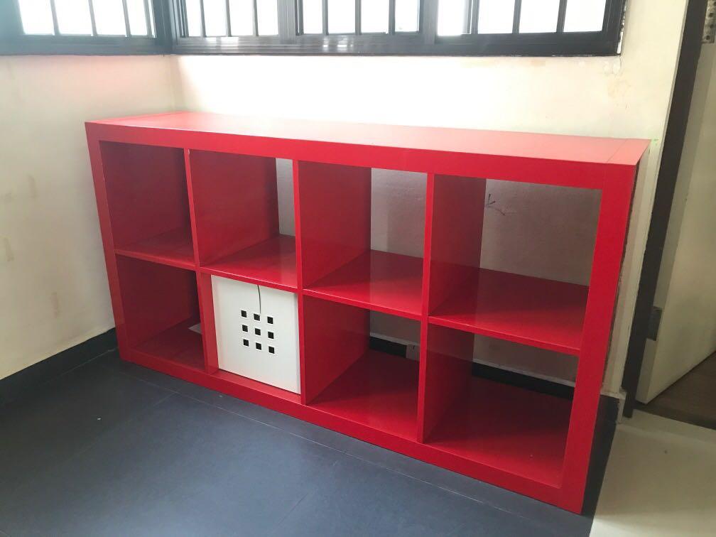 Ikea Red Open Shelves Cabinet Furniture Home Living Cabinets Racks On Carou Ikea Red Open Shelves Cabinet, Open Shelf Cabinet Ikea