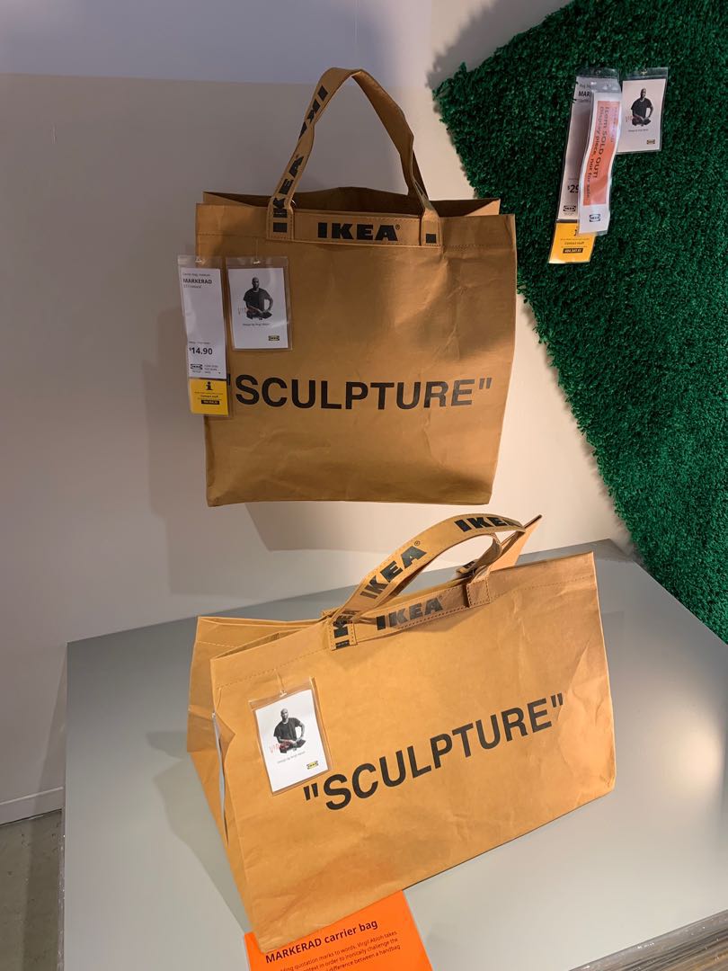 IKEA X Virgil Abloh “SCULPTURE” Large Bag, Luxury, Bags & Wallets on  Carousell