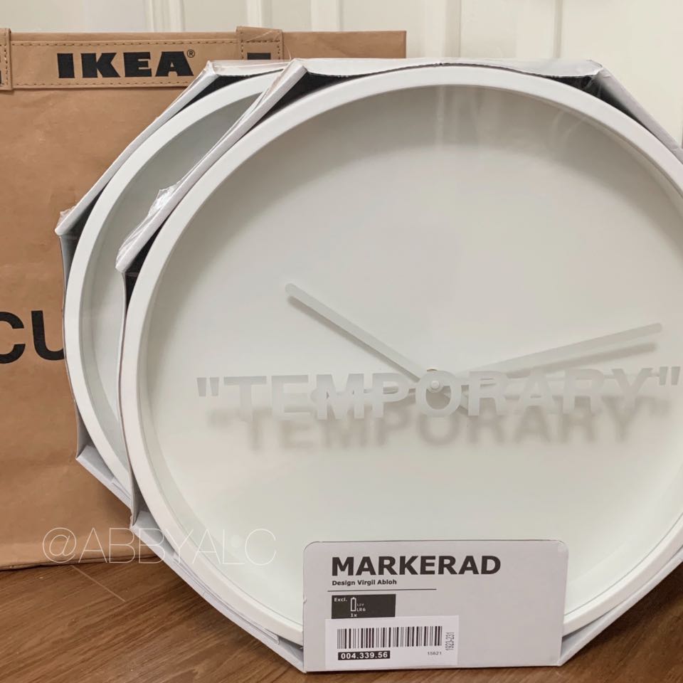 VIRGIL ABLOH X IKEA MARKERAD TEMPORARY WALL CLOCK - WHITE