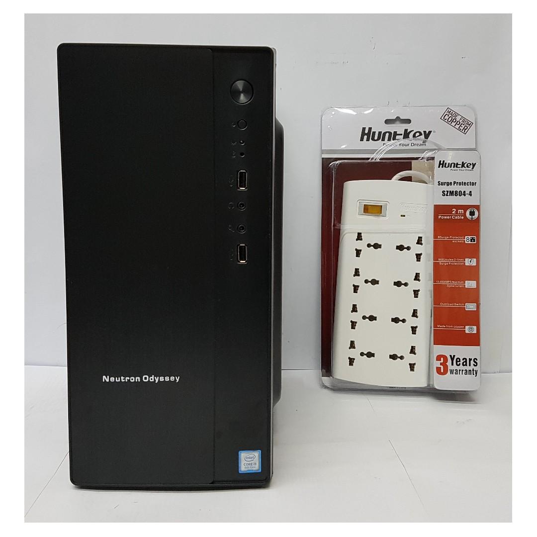 Intel Core I3 8100 3 60ghz Quad Core With Neutron Odyssey 165 5 Pc Case Desktop And Huntkey Szm804 4 Surge Protector Electronics Computers Desktops On Carousell