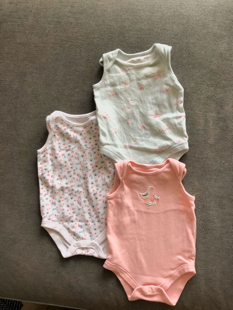 John Lewis Organic Cotton Rompers 3 For Sgd9 3 6 Months Babies