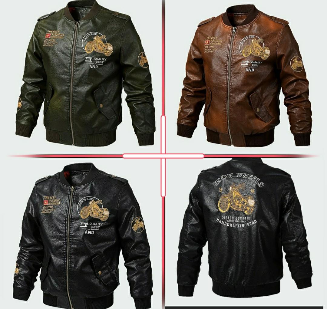 Men biker bomber pu leather jacket motorcycle jacket Motorcycles
