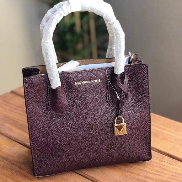 Michael Kors Mercer Small Satchel Bag Original Tas Damson, Barang