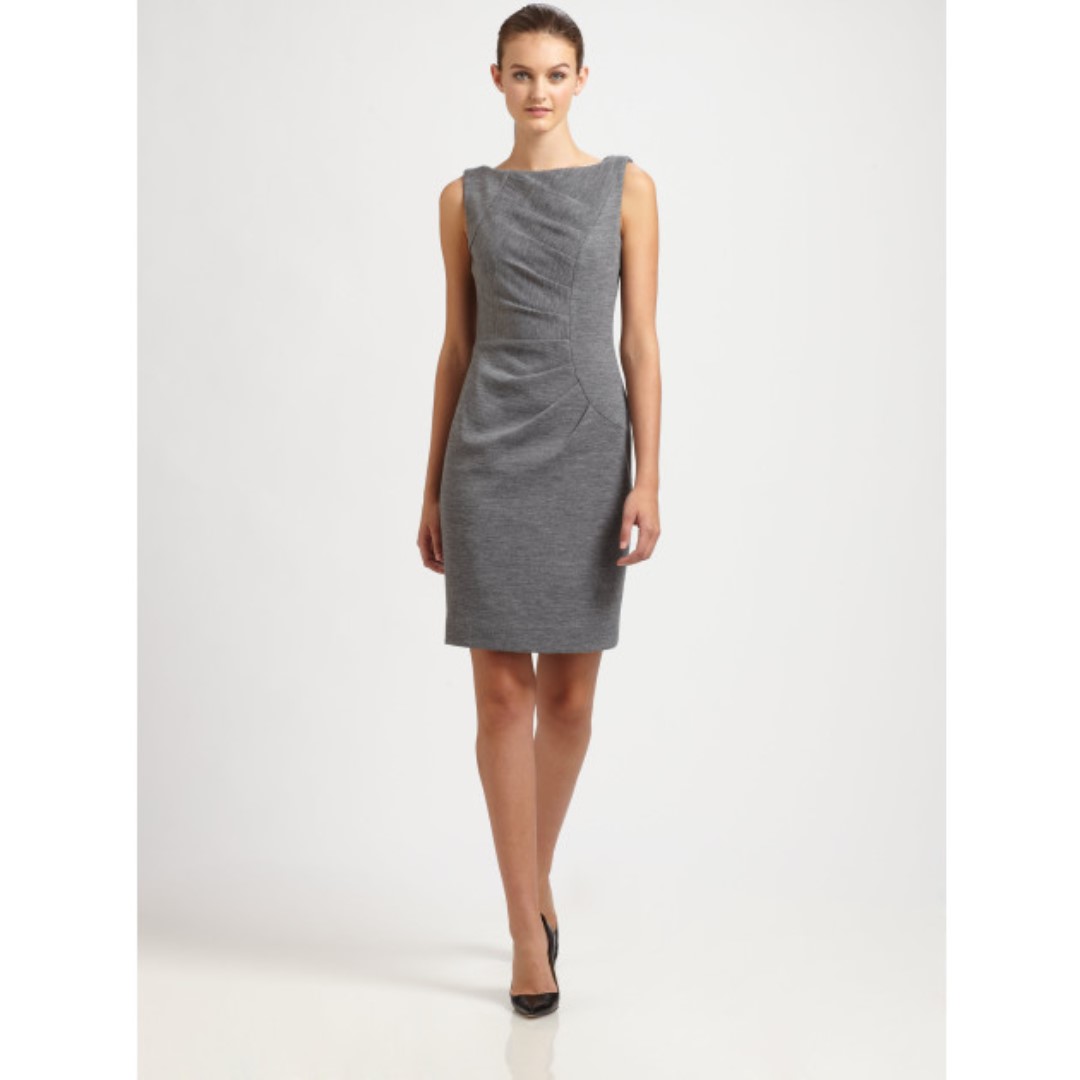 charcoal gray sheath dress
