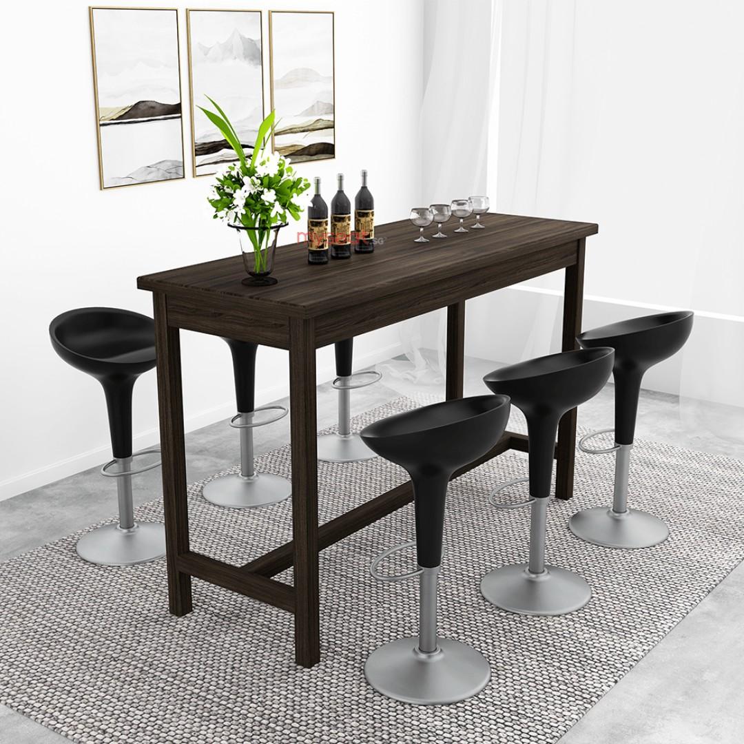 MYSEAT.sg OKA Solid Wood High Bar Table, Furniture, Tables & Chairs on
