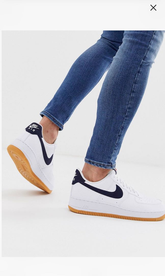 Nike air force discount black gum sole