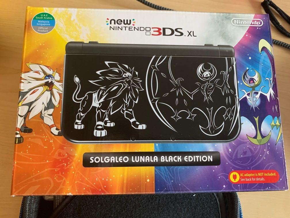 Nintendo 3ds xl solgaleo shop lunala black edition gaming system