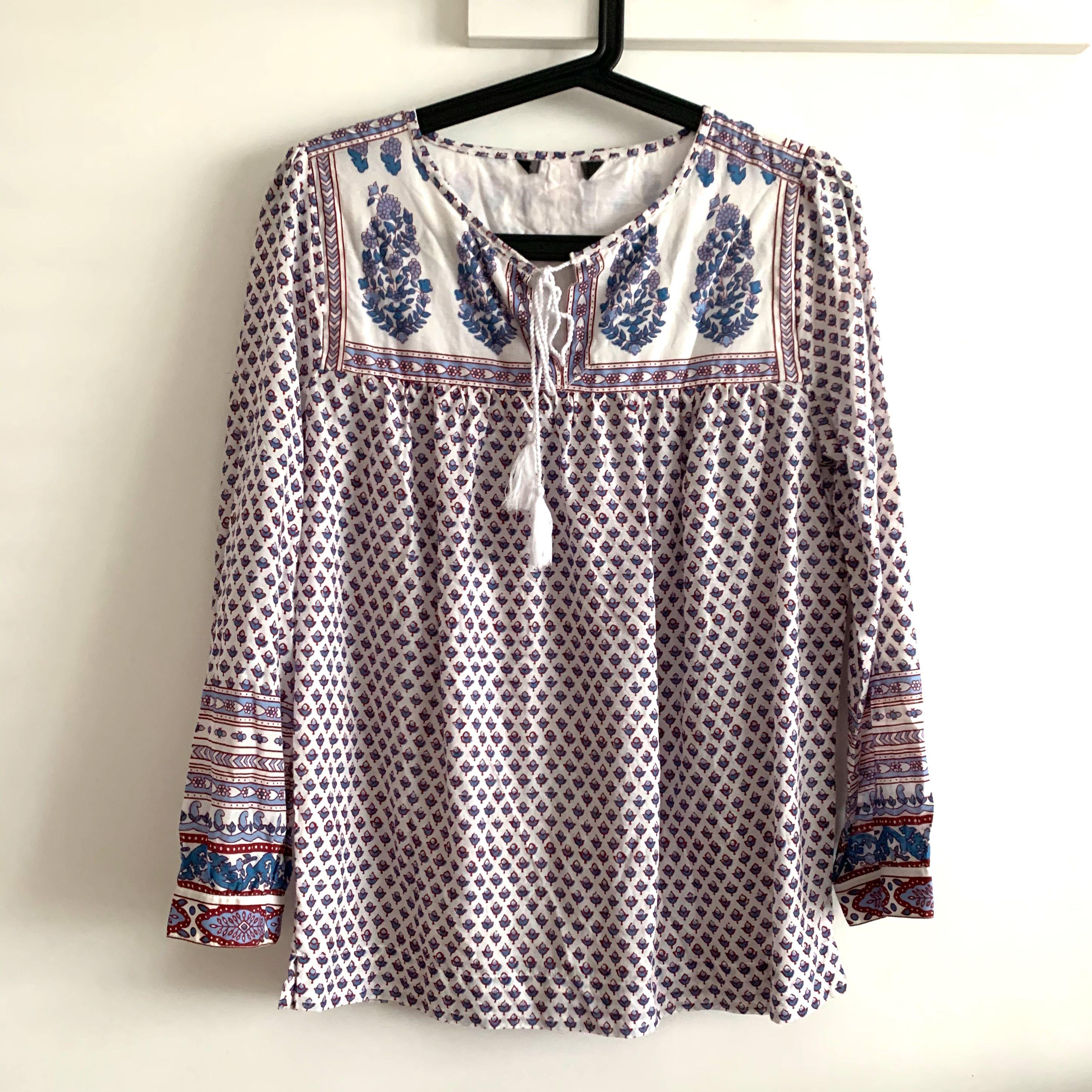 long sleeve peasant top