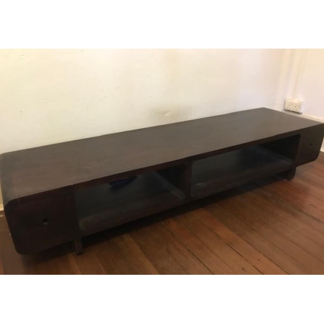 Solid Wood Tv Cabinet Roughly 2 Meters Long X 60 Cm High