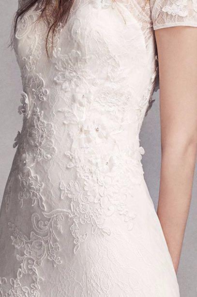 Vera wang short online sleeve wedding dress