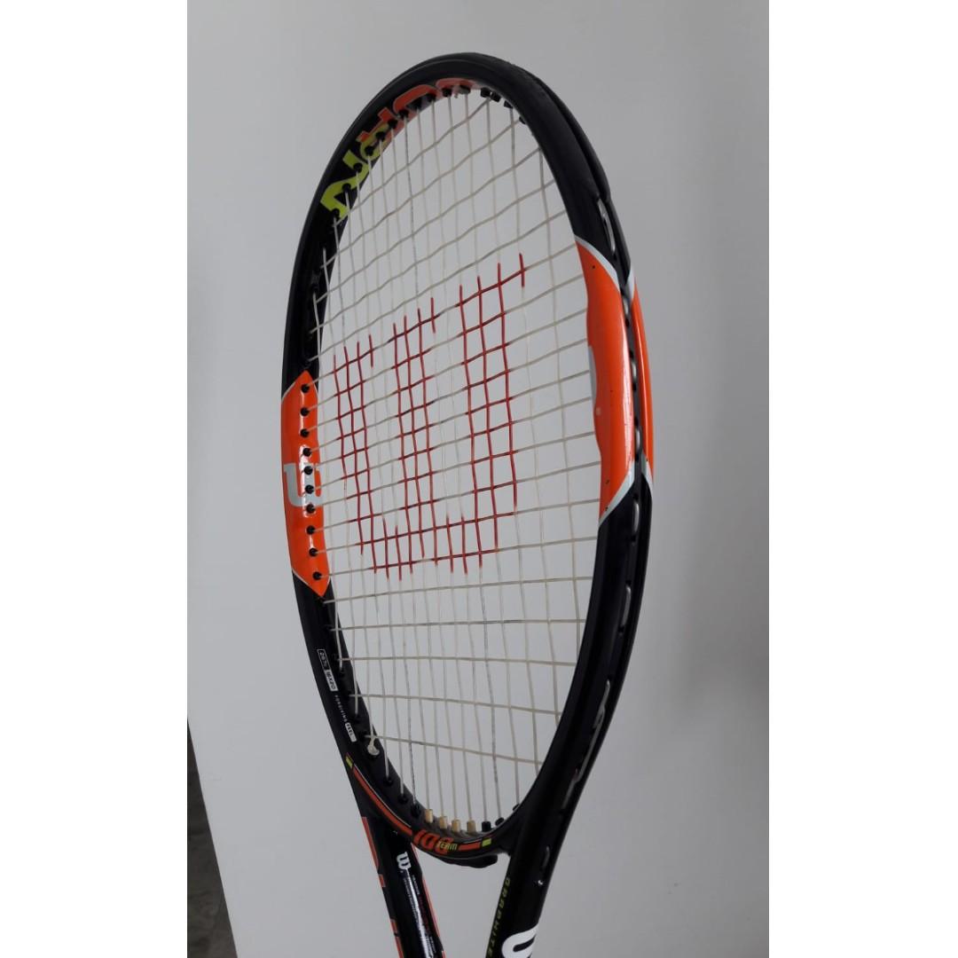 Wilson Burn Team 100 tennis racquet, Sports Equipment, Sports & Games ...