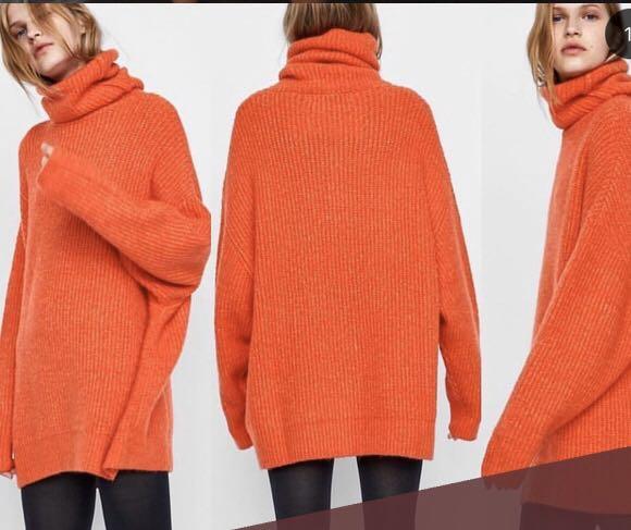 zara orange sweater
