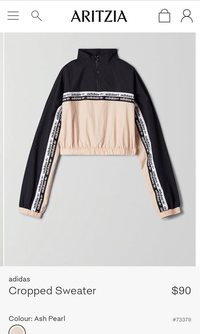 Adidas cropped hoodie ash pearl shop