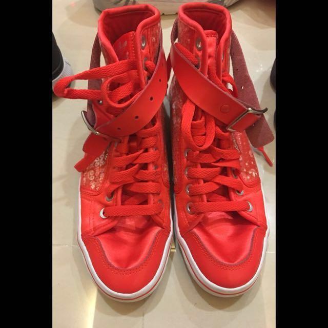 Adidas dance shoes red top