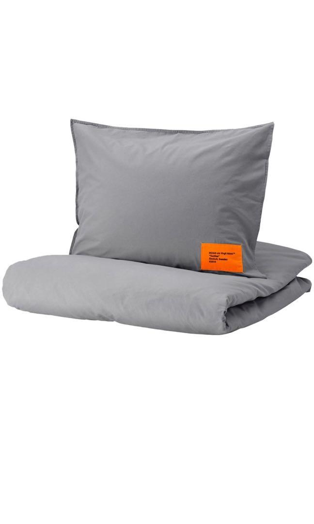 Authentic Ikea X Off White Markerad Quilt Cover And 2