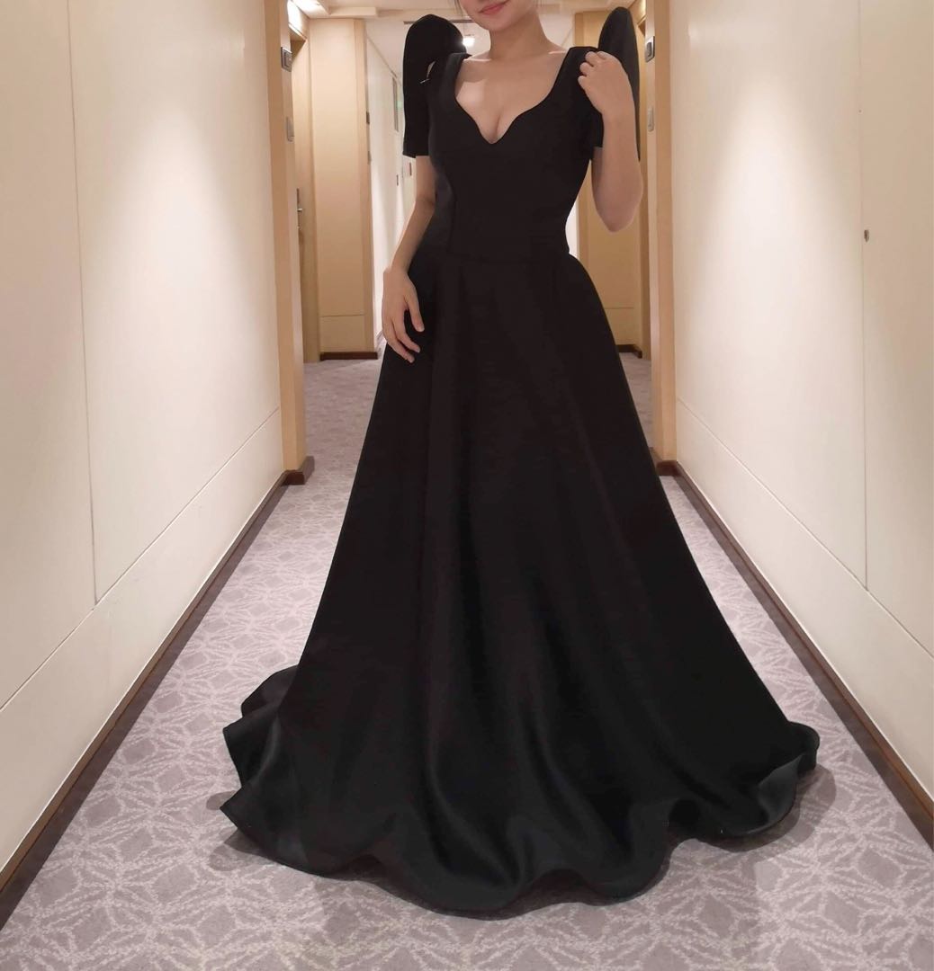 Black Filipiniana Long Gown Women s Fashion Dresses Sets Evening dresses gowns on Carousell