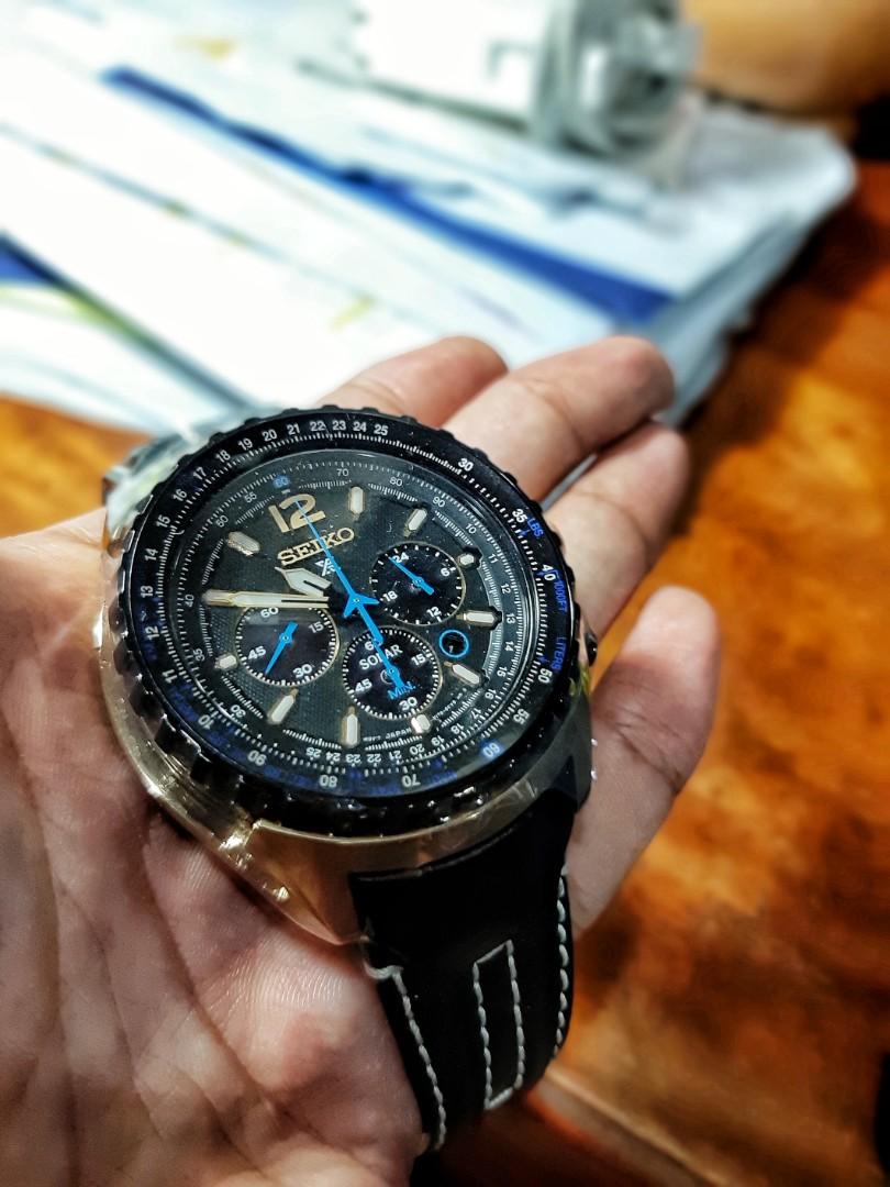 Brand New Seiko Prospex Aviation Solar Pilot Chronograph Watch