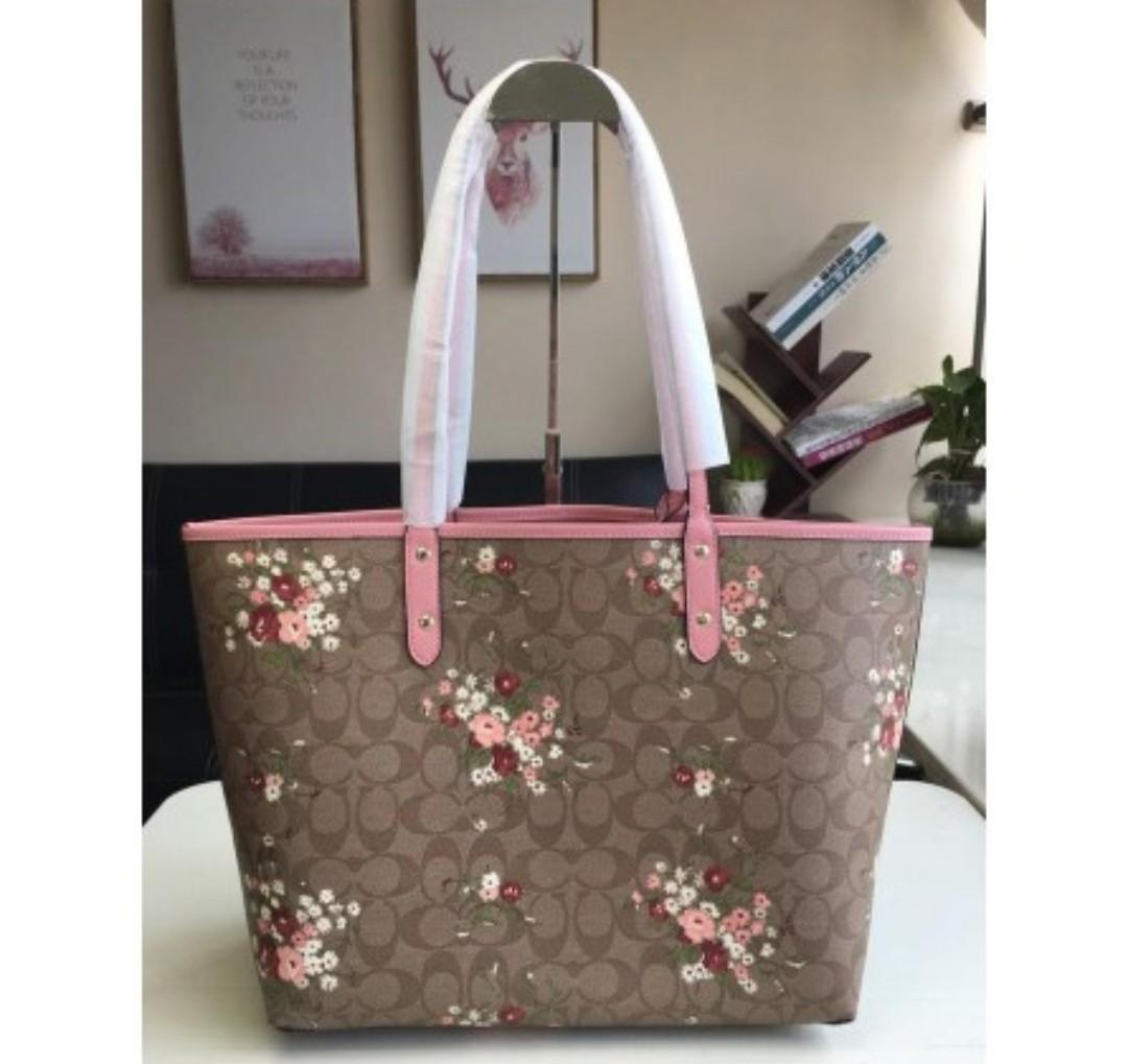 coach reversible tote bag pink