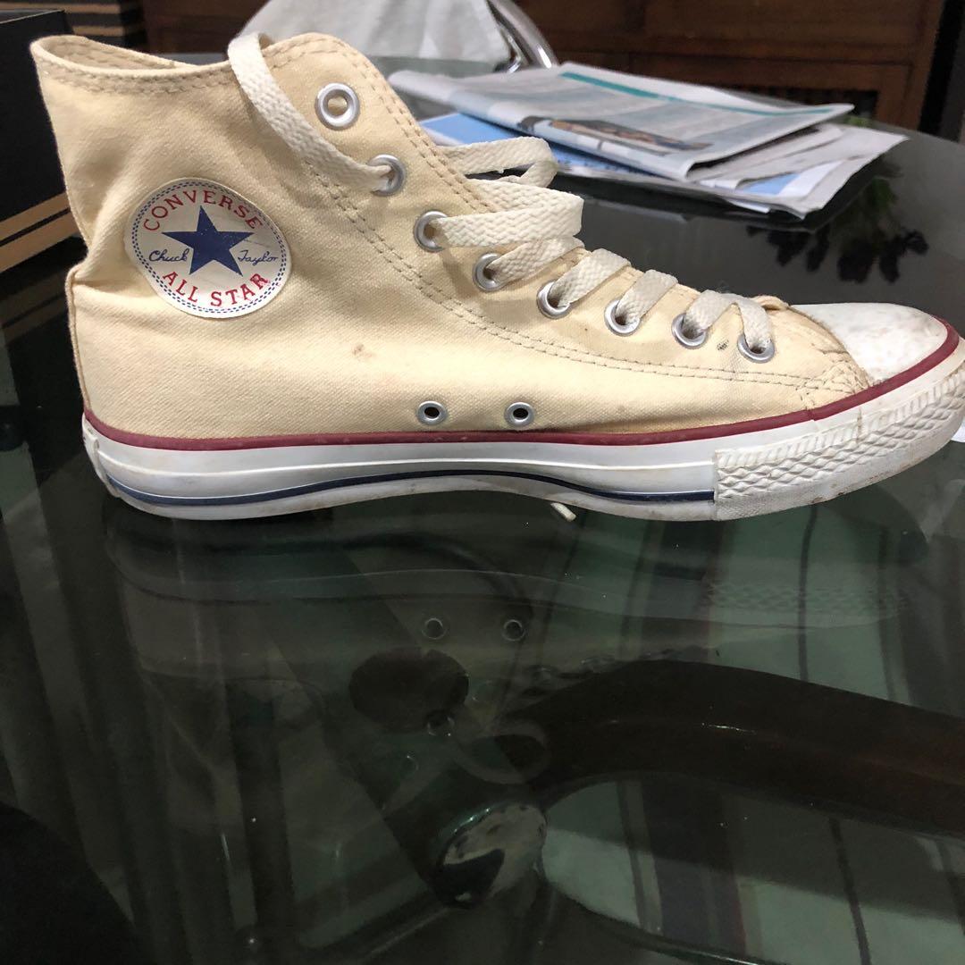 Converse high deals cut beige