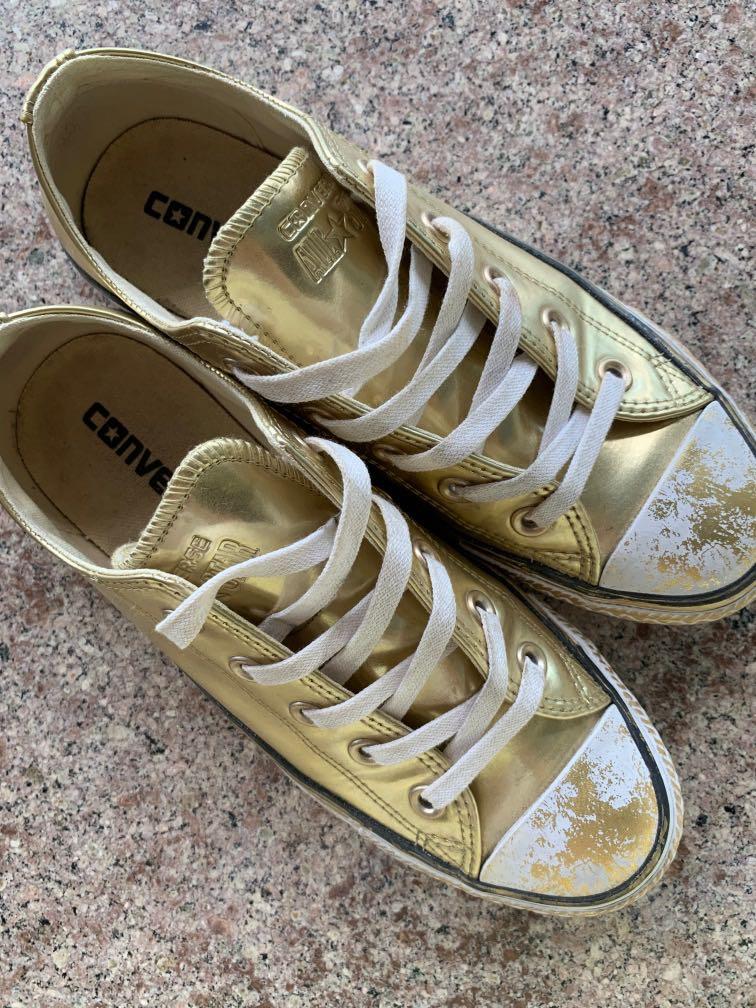 CONVERSE limited edition gold sneakers Women s Fashion Footwear