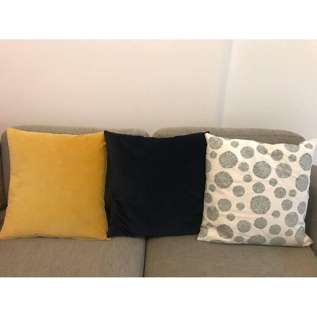 3 X Ikea Cushions Cushion Covers Furniture Home Decor Cushions Linen On Carousell