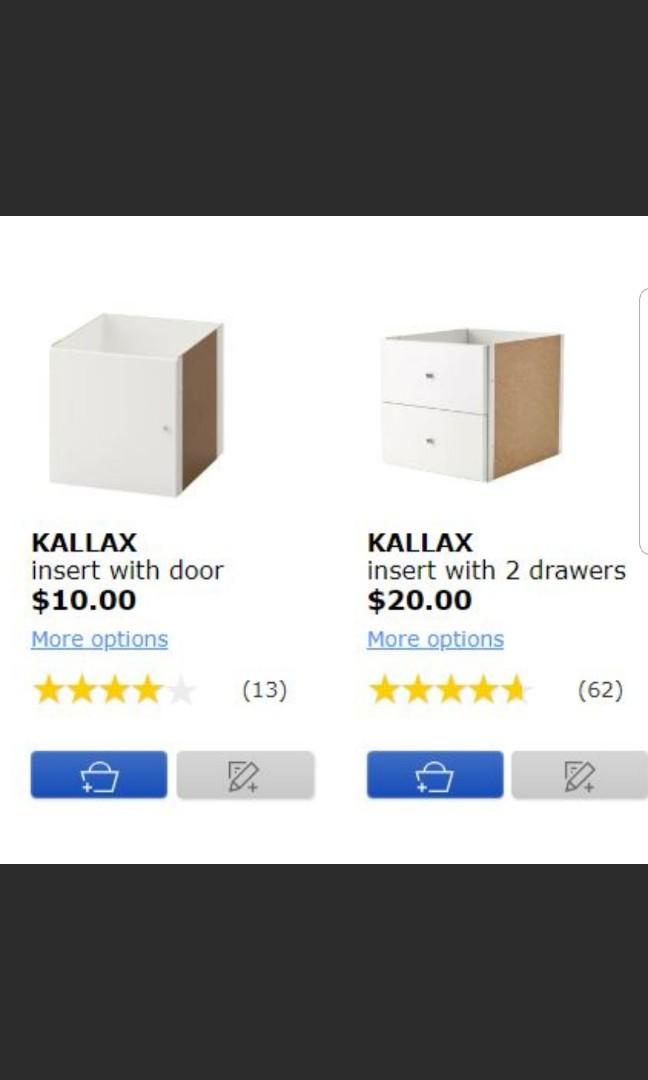 Ikea Kallax 5x5 cube with doors and drawers, Furniture & Home Living