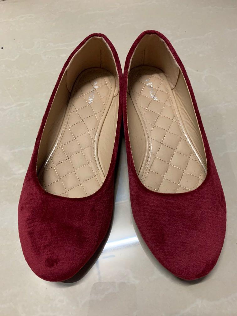 Maroon flat shop shoes