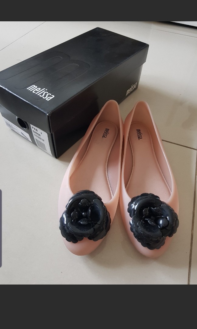 pink and black flats