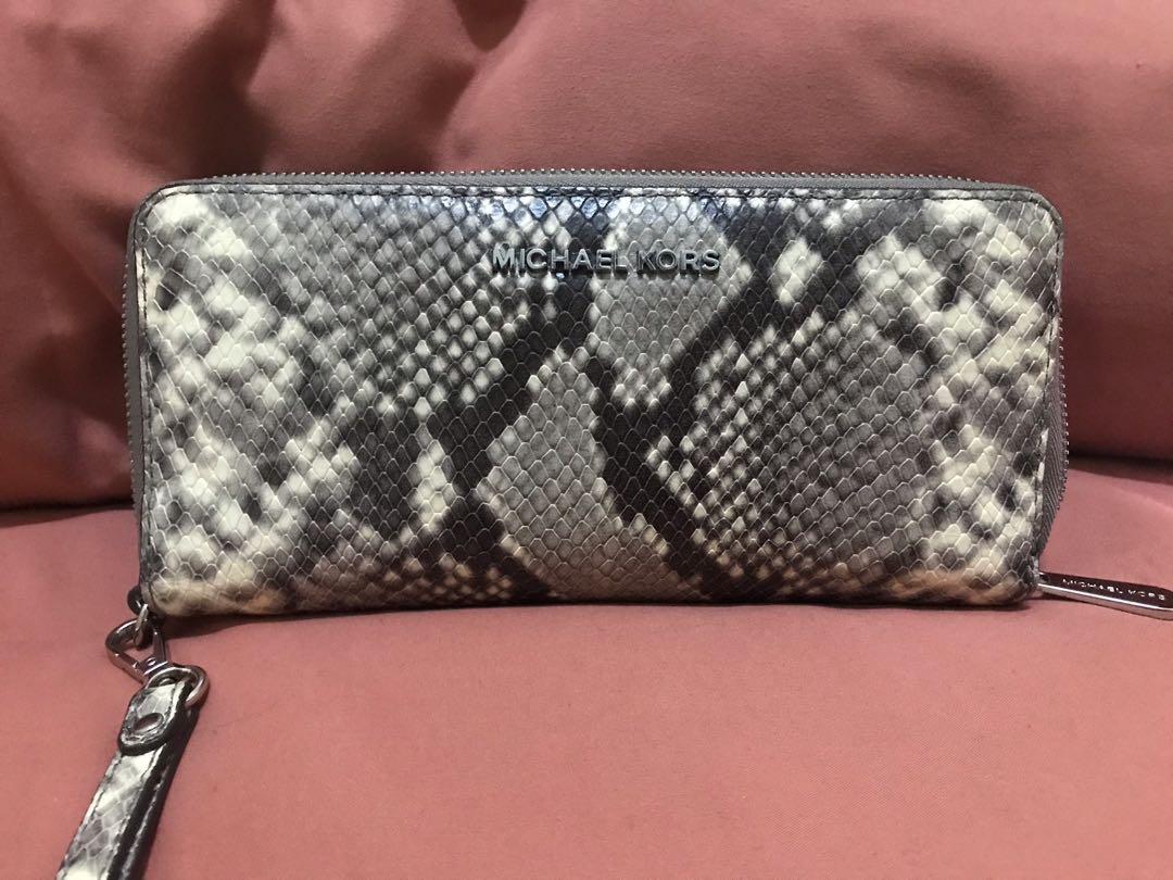 Michael kors store snakeskin wallet