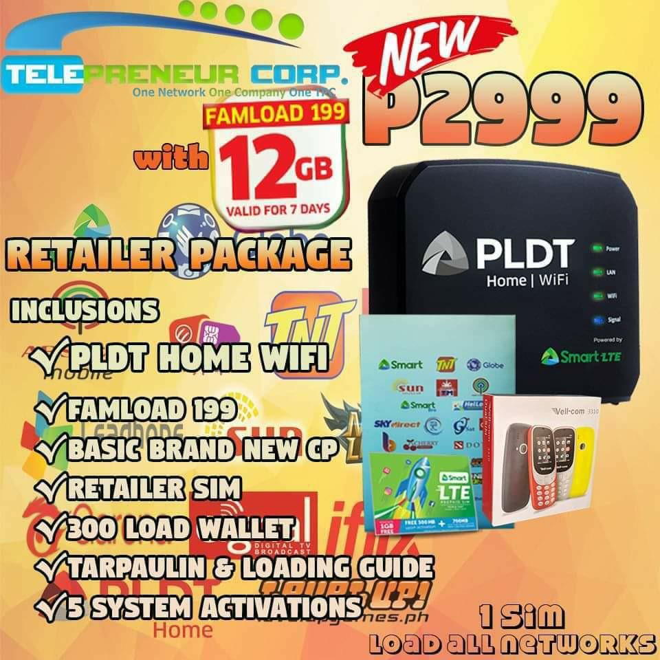 PLDT WIFI RETAILER BUNDLE (Category: Other Mobile & Gadget Accessories) located in Binan City. Submitted by lehcarsmusthaves (Listing ID 260768472, Image 1). Description: GRAB THE MOST AFFORDABLE BUNDLE! BE A LOAD SUPPLIER NATIONWIDE! ✔️FREE P300 initial load wallet ✔️FREE P200 FamLoad ✔️FREE mini tarpulin ✔️FREE loading guide ✔️FREE basic phone ✔️1 SIM can load ALL NETWORKS ✔️💯% LEGIT ✔️FREE 5 SIM activations (P150 income per activation) ✔️Pwed