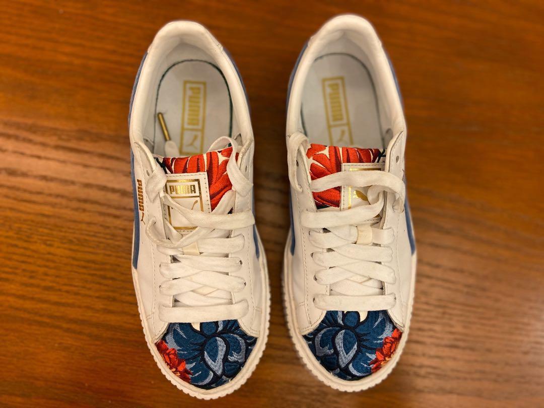 Puma Basket Heart Platform Floral Embroidery