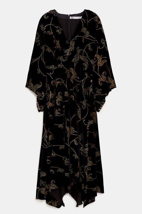 Zara velvet effect dress best sale