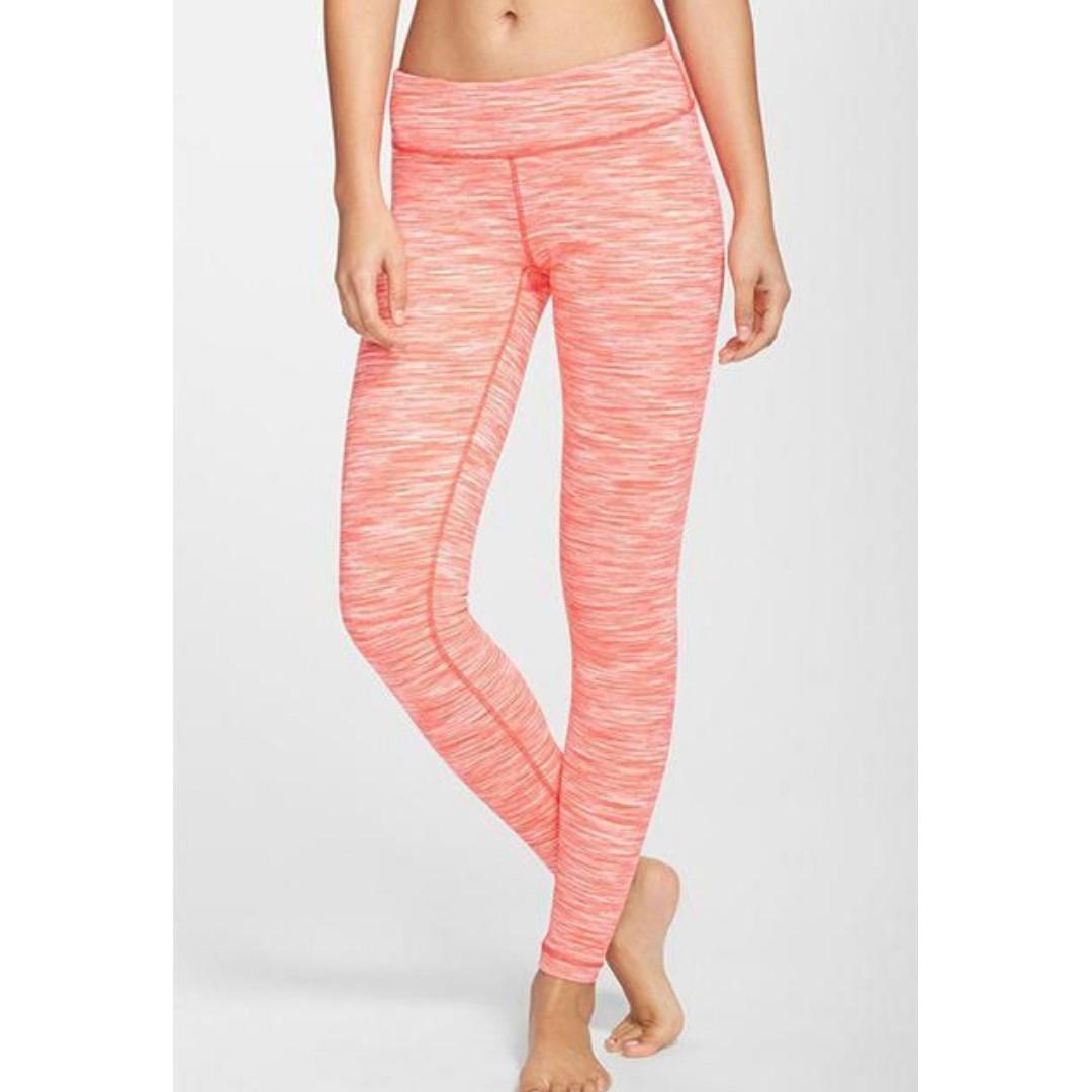 Zella Live In Eclipse Space Dye yoga Leggings in Cherry Blast small wee stripes