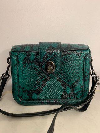 Coach leather python embossed crossbody purse