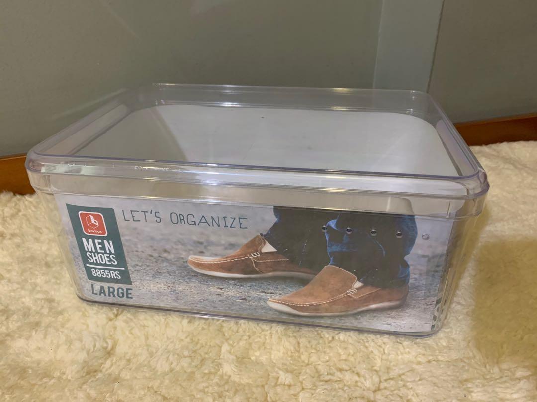 Acrylic shoe box for men's shoes (Category: Dress Shoes) located in Quezon City. Submitted by damaxtraspace (Listing ID 260833152, Image 3). Description: Acrylic shoe box for men's shoes. Mafe in Thailand. Can fit up to shoe size 11.5/45. Selling very low compared to mall price. Brand New. Only 6 pcs left. .