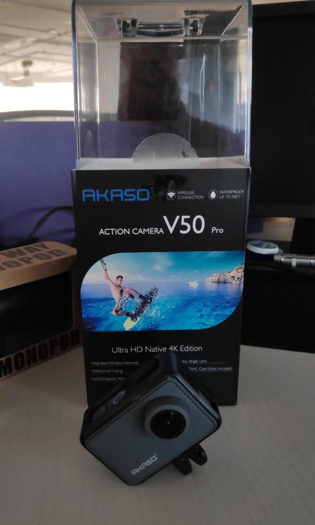 Akaso V50 Pro, Akaso external microphone, 3-way monopod., Photography