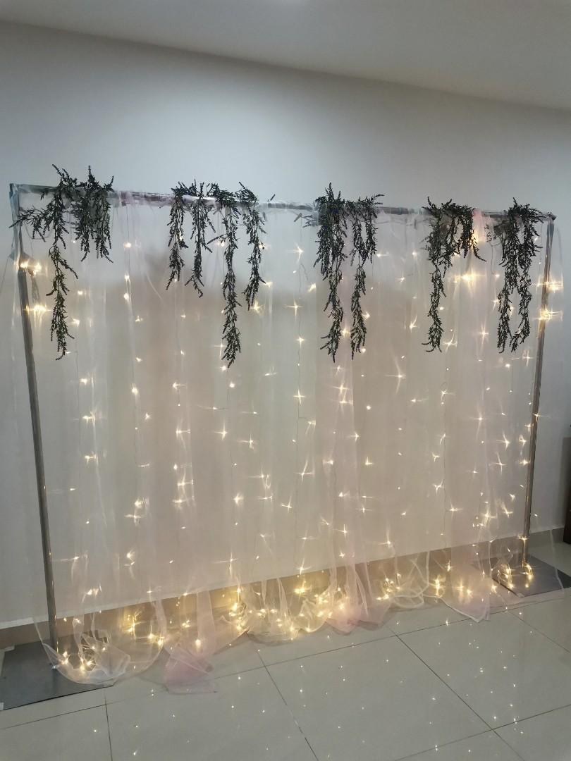 Backdrop stand rental- Fairy lights series 1, Furniture & Home Living ...