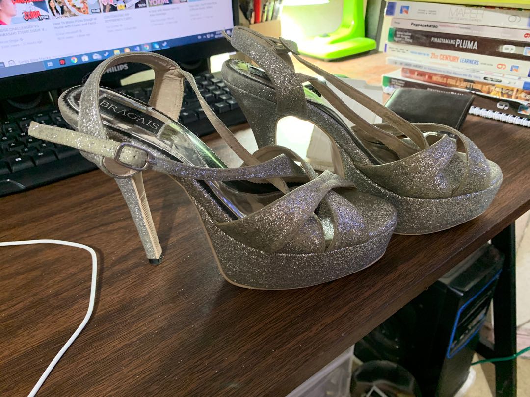 BRAGAIS Silver Heels Women s Fashion Footwear Heels on Carousell