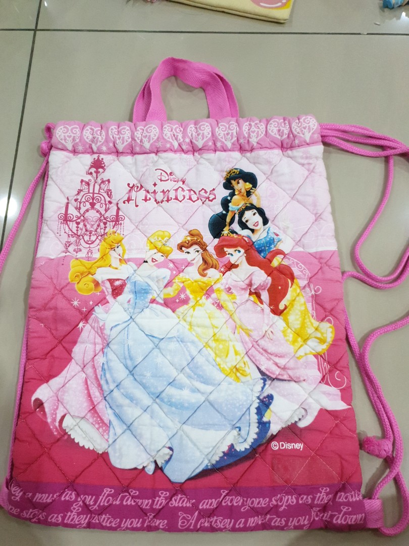 Disney princess drawstring bag Women s Fashion Bags Wallets Tote Bags on Carousell