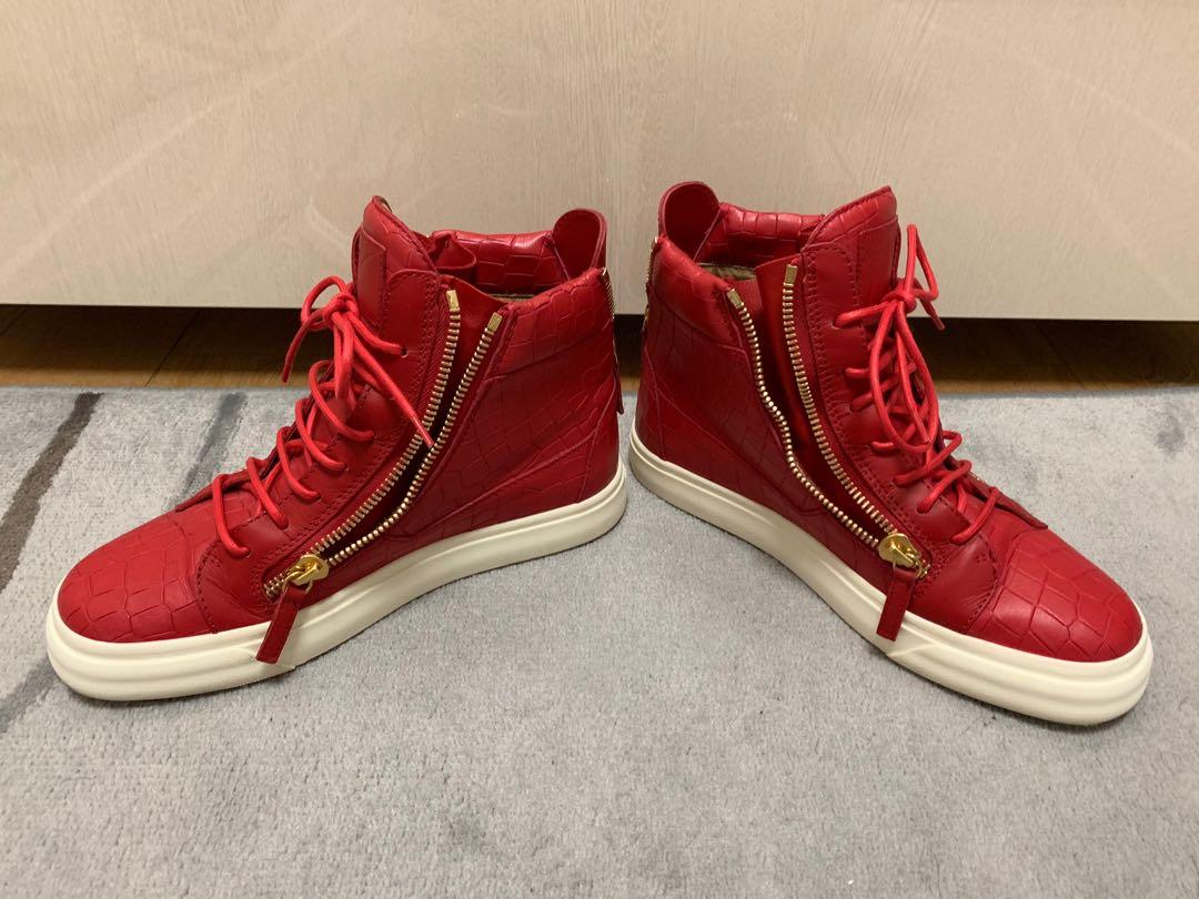 Giuseppe Zanotti Sneaker Red Croc May London High Top Sneaker
