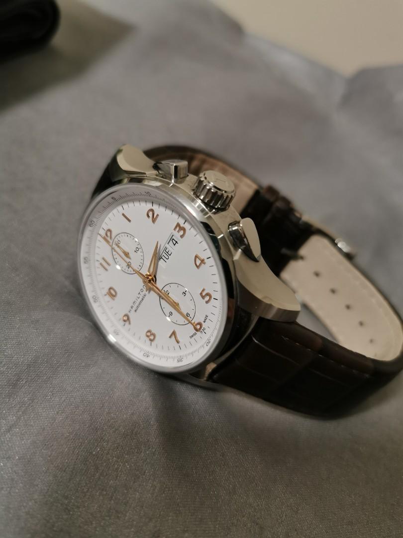 Hamilton jazzmaster maestro H32766513 white dial gold hands Mobile Phones Gadgets Wearables Smart Watches on Carousell