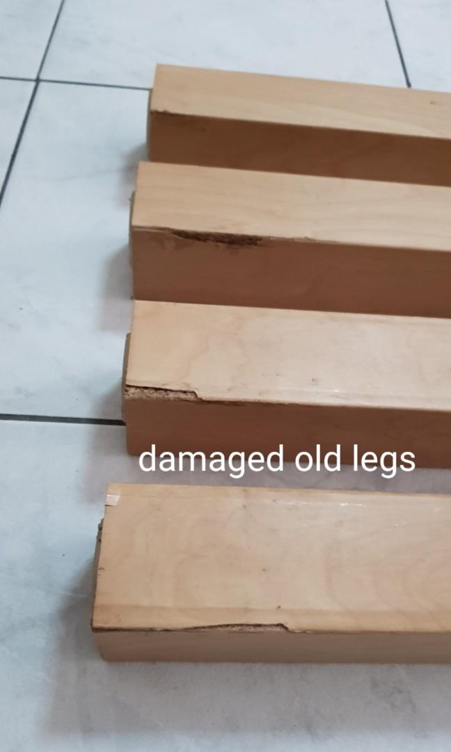 Ikea Bjursta dining table with stronger new legs, Furniture & Home